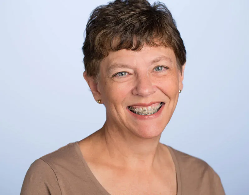 Patient with traditional orthodontic braces